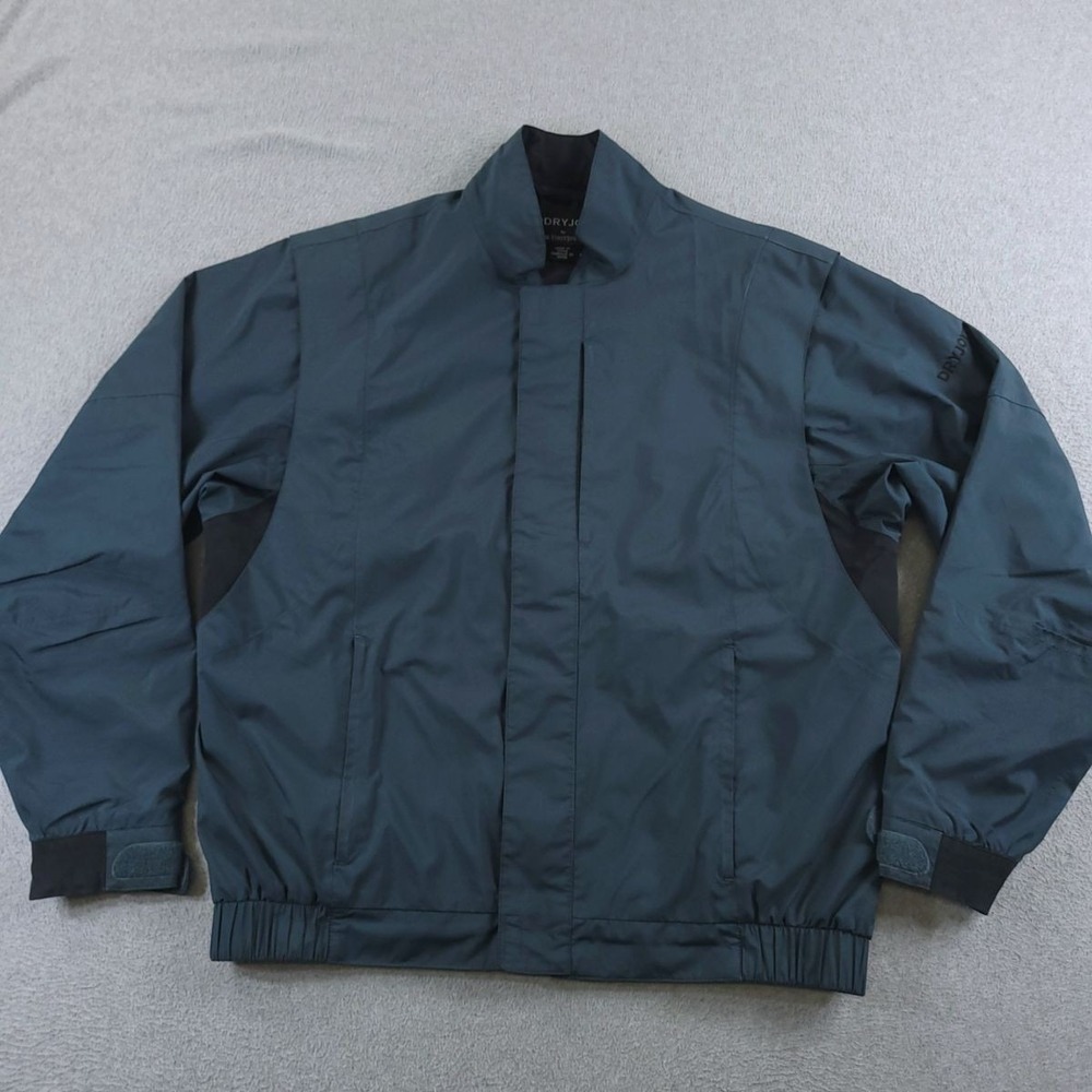 FootJoy DryJoys Jacket Men Medium Blue Full Zip Golf Windbreaker Water Resistant